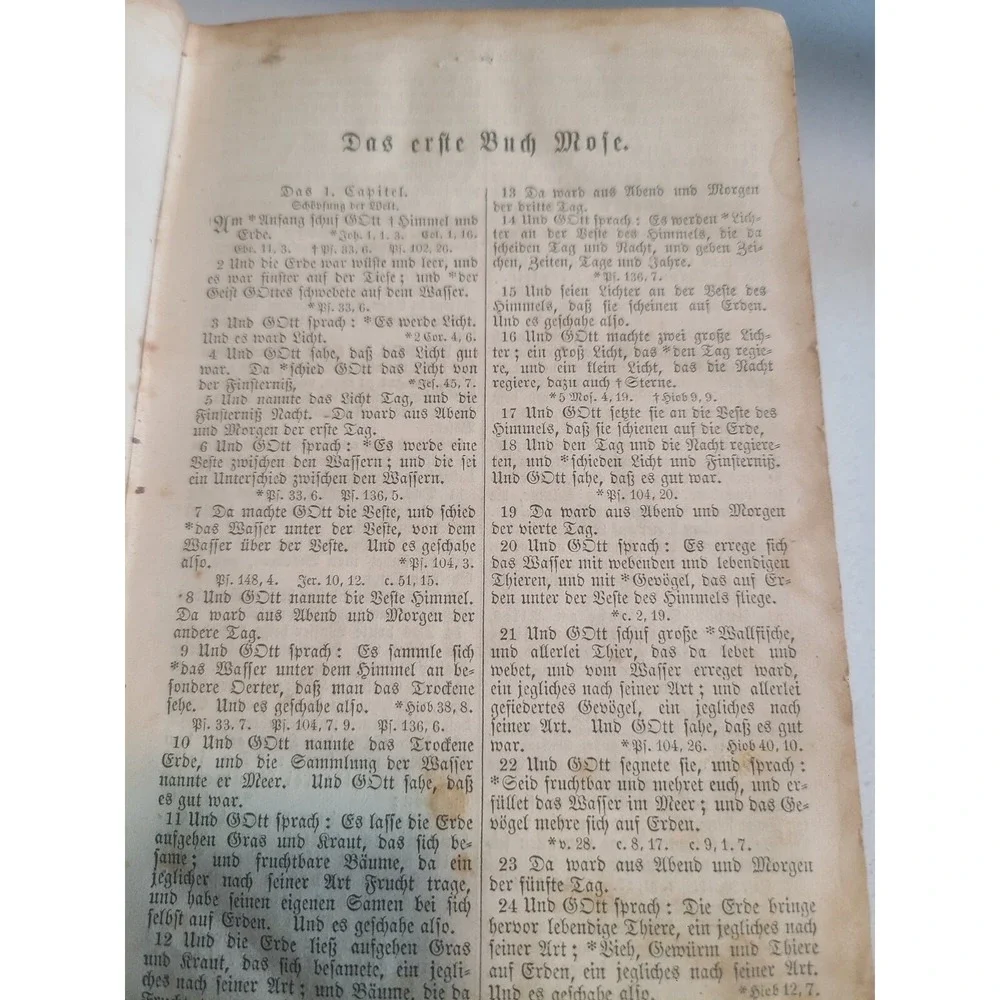 1871 German Bible Great Condition! Die Bible Old And New Testament Free Shipping